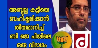 അബ്ദുല്ല കുട്ടിയെ ബഹിഷ്കരിക്കാൻ തീരുമാനിച്ച് ബി ജെ പി യിലെ ഒരു വിഭാഗം